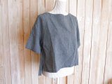 ２０％ＯＦＦ・ボートネック 袖折り返しプルオーバー（杢チャコールグレー）