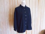 １０％ＯＦＦ・二重浅襟ツイルブラウス（ネイビー）