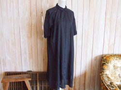 画像1: １０％ＯＦＦ・シアー シャツワンピース（ブラック）