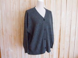 画像1: １０％ＯＦＦ・Vネック かのこニットカーディガン（杢チャコールグレー）