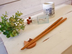 画像1: ねこ・木の箸置き（ぶち）