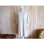 画像: ３０％ＯＦＦ・天竺カットソー生地 ワイドチュニック（薄グレー）