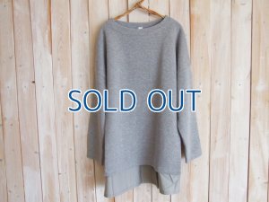 画像1: ４０％ＯＦＦ・天竺コットン うしろ切り替えワイドプルオーバー（グレー）