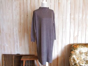 画像1: ４０％ＯＦＦ・ハイゲージニット  モックネックワンピース（モカブラウン）