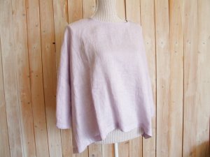 画像1: ４０％ＯＦＦ・リネン ジャガード織り ワイドプルオーバー（薄ラベンダー）