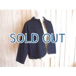 画像: １０％ＯＦＦ・丸襟デニムジャケット（ネイビー）