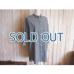 画像: ３０％ＯＦＦ・細ストライプ柄 シャツチュニック（杢ブラック×ホワイト）