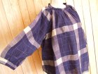 画像: ３０％ＯＦＦ・大柄チェック 襟フリルプルオーバー（ネイビー）