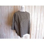 画像: ４０％ＯＦＦ・チェック柄 襟フリル ワイドプルオーバー（ブラウン×ブラック）