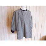 画像: ３０％ＯＦＦ・リブ使い うしろボタン ワイドプルオーバー（ギンガムチェック）