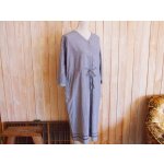 画像: ４０％ＯＦＦ・極小千鳥格子 フロントボタンワンピース（濃紺×ホワイト）