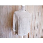 画像: ３０％ＯＦＦ・リネンガーゼ  首元切り替えプルオーバー（キナリ）