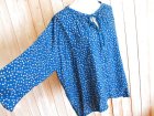 画像: ６０％ＯＦＦ・ドット柄 レーヨンワイドプルオーバー（ダークブルー）