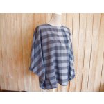画像: ６０％ＯＦＦ・パネルチェック ワイドプルオーバー（ブルー）