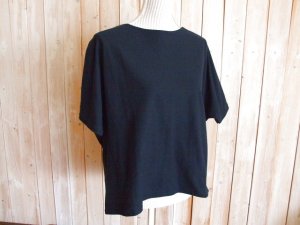 画像1: ３０％ＯＦＦ・うしろリボン カットソー生地プルオーバー（ブラック）