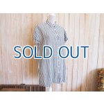 画像: ５０％ＯＦＦ・リネン ストライプ柄 シャツチュニック（杢ブラック×ホワイト）