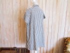 画像: ５０％ＯＦＦ・リネン ストライプ柄 シャツチュニック（杢ブラック×ホワイト）