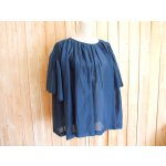 画像: ４０％ＯＦＦ・シアー生地 ギャザーワイドプルオーバー（ネイビー）