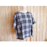 画像: ６０％ＯＦＦ・チェック柄 ワイドプルオーバー（グレー系）