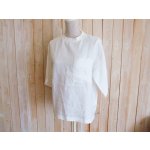 画像: ２０％ＯＦＦ・リネン 襟リブワイドプルオーバー（ホワイト）