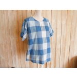 画像: ７０％ＯＦＦ・グラデーション ブロックチェック プルオーバー（ブルー系）