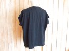 画像: ４０％ＯＦＦ・ボタニカル柄×無地 フレンチスリーブ プルオーバー（アイボリー×ネイビー）