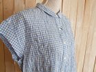 画像: ５０％ＯＦＦ・シワ加工 チェック柄ブラウス（薄ブルー×ホワイト）