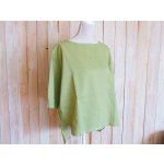 画像: ２０％ＯＦＦ・リネン ボートネックプルオーバー（グリーン）