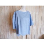 画像: ２０％ＯＦＦ・リネン ボートネックプルオーバー（ブルー）
