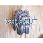 画像: ７０％ＯＦＦ・ギンガムチェック 浅襟２ＷＡＹブラウス（ネイビー×ホワイト）