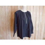 画像: ５０％ＯＦＦ・ヘンリーネック 多ボタン ワイドプルオーバー（チャコールグレー）