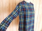 画像: ７０％ＯＦＦ・チェック柄 うしろボタン プルオーバー（ブルー×レッド）