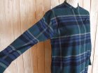 画像: ７０％ＯＦＦ・大柄チェック バンドカラー シャツワンピース（モスグリーン×ネイビー）