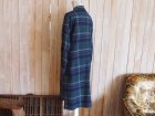 画像: ７０％ＯＦＦ・大柄チェック バンドカラー シャツワンピース（モスグリーン×ネイビー）
