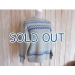 画像: １０％ＯＦＦ・フェアアイル柄ニットプルオーバー（グレー×ブルー）