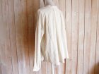 画像: １０％ＯＦＦ・バンドカラー胸ポケットブラウス（杢アイボリー）