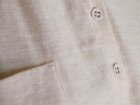 画像: １０％ＯＦＦ・バンドカラー胸ポケットブラウス（杢アイボリー）