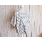 画像: １０％ＯＦＦ・チェック柄ポケットつきプルオーバー（アイボリー×ブラック）