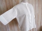 画像: １０％ＯＦＦ・レース バンドカラーブラウス（オフホワイト）
