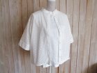画像: １０％ＯＦＦ・レース バンドカラーブラウス（オフホワイト）