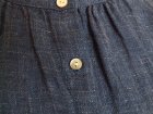 画像: １０％ＯＦＦ・リネン バンドカラー ブラウス（杢ネイビー）