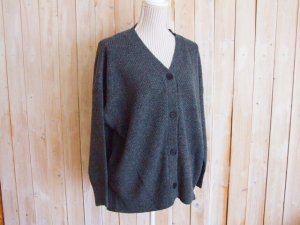 画像1: １０％ＯＦＦ・Vネック かのこニットカーディガン（杢チャコールグレー）